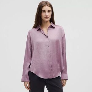 NWT lululemon twist front convertible button up shirt size M